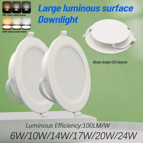 8pcs Recessed LED Ceiling Light Downlight White for Home Decor Indoor Lighting Living Room Embedd LED Ceil Lamps Ac 120V 230V