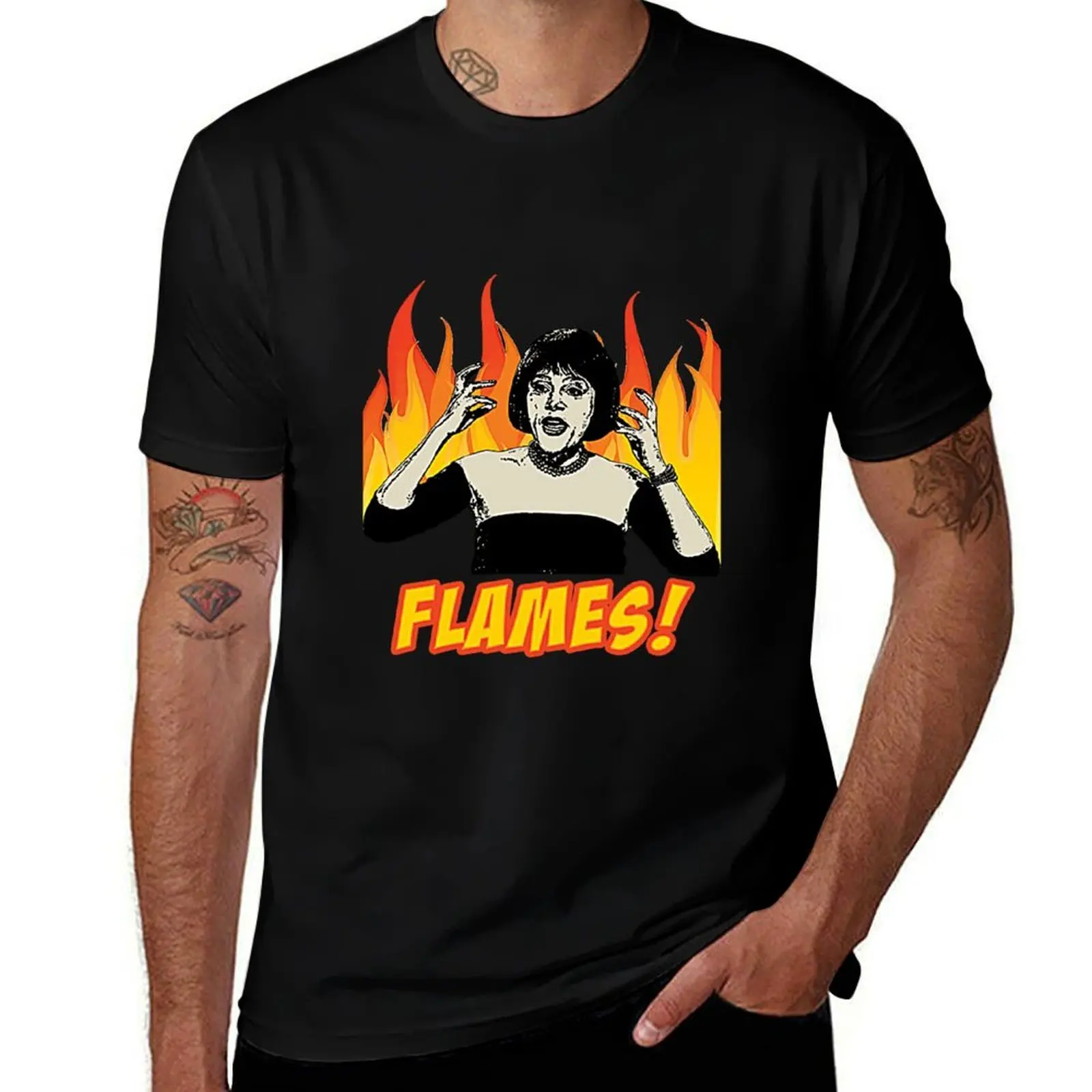 Flames on the side of my face - T-shirt Clue 1985, grande taille, décontracté