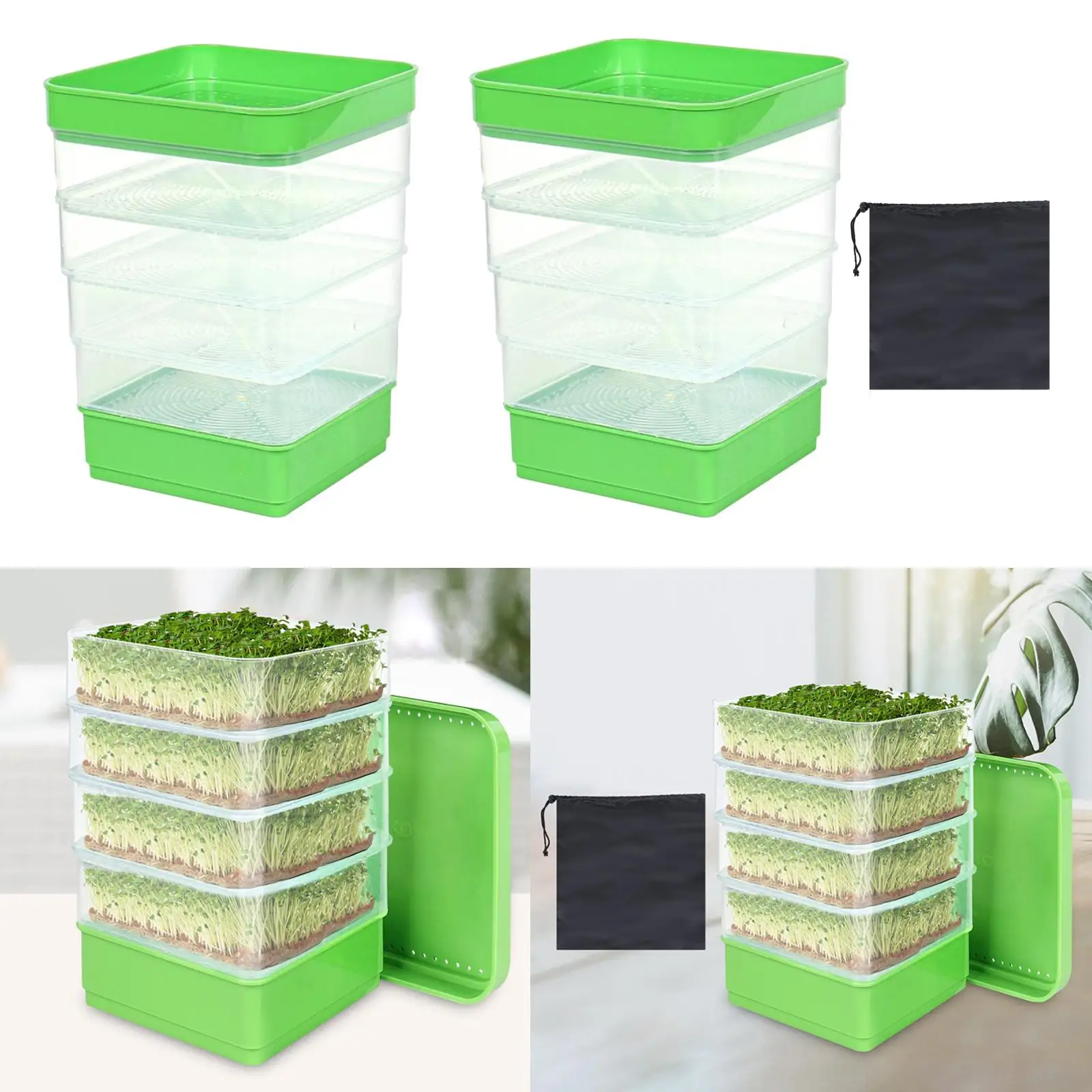 Seed Sprouter Kits Square Multifunctional Sprouts Grower Microgreens Propagator