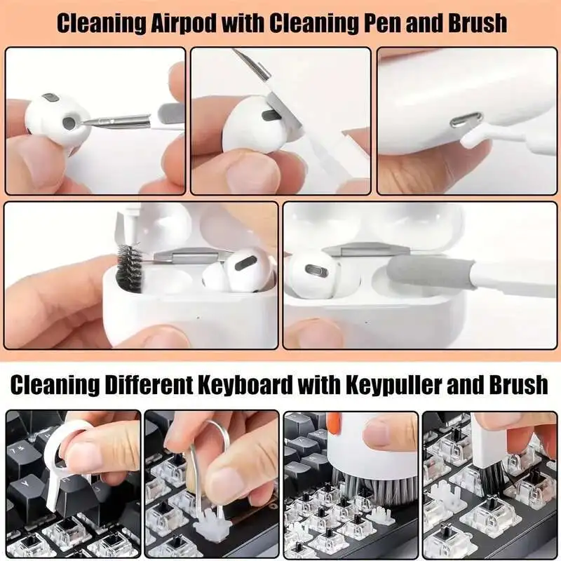 New 25 In 1 Multifunctional Electronic Cleaning Kit Screen Charger Port Dust Collector Keyboard Phone Screen Brushes Clean Tool