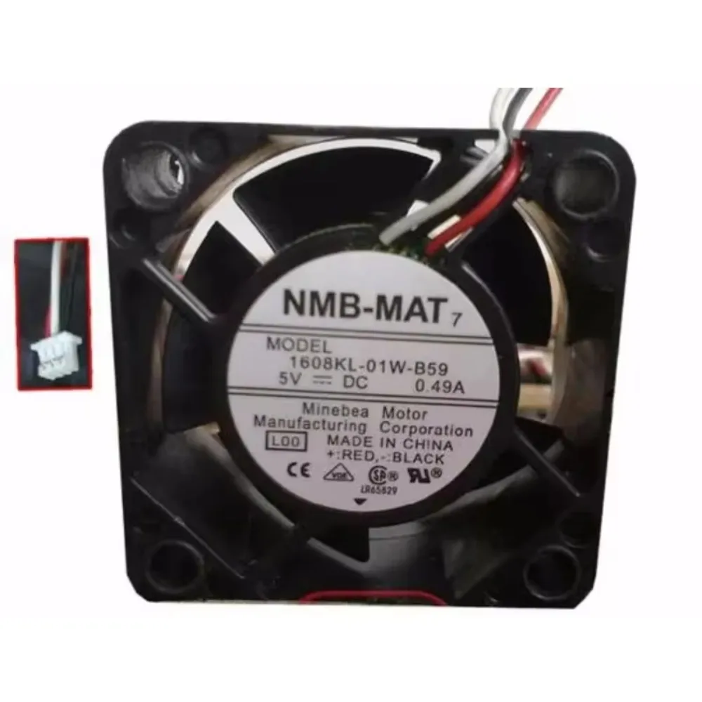NMB-MAT 1608KL-01W-B59 L00 DC 5V 0.49A 40x40x20mm 3-Wire Cooling Fan