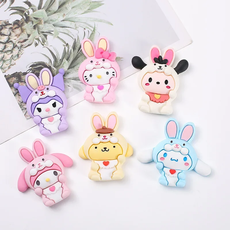 

2pcs cute Sanrio Melody cartoon resin flatback diy jewelry accessories crafts materials