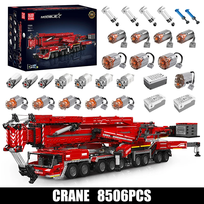 Mould King 17007 17008 Technische Truck Speelgoed De RC Liebherr LTM 11200 Kraan Bouwblok Steentjes Kinderen Kerst Auto Model Speelgoed