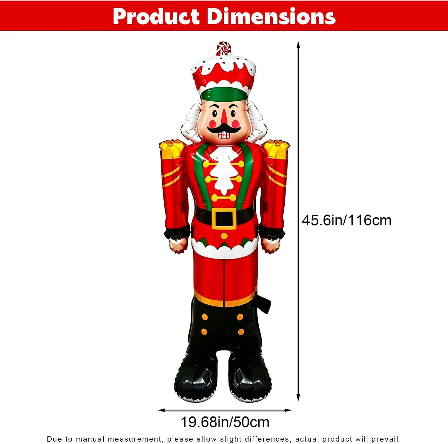 2 Pcs 46 Inch Large Standing Nutcracker Balloons Christmas Foil Balloons