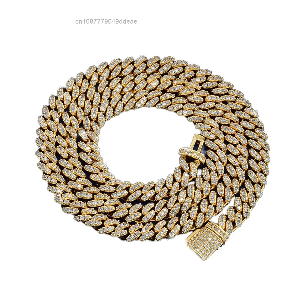 

S925 Silver Full Set Cuban Chain High Quality 6mm Moissanite Diamond Necklace and Bracelet