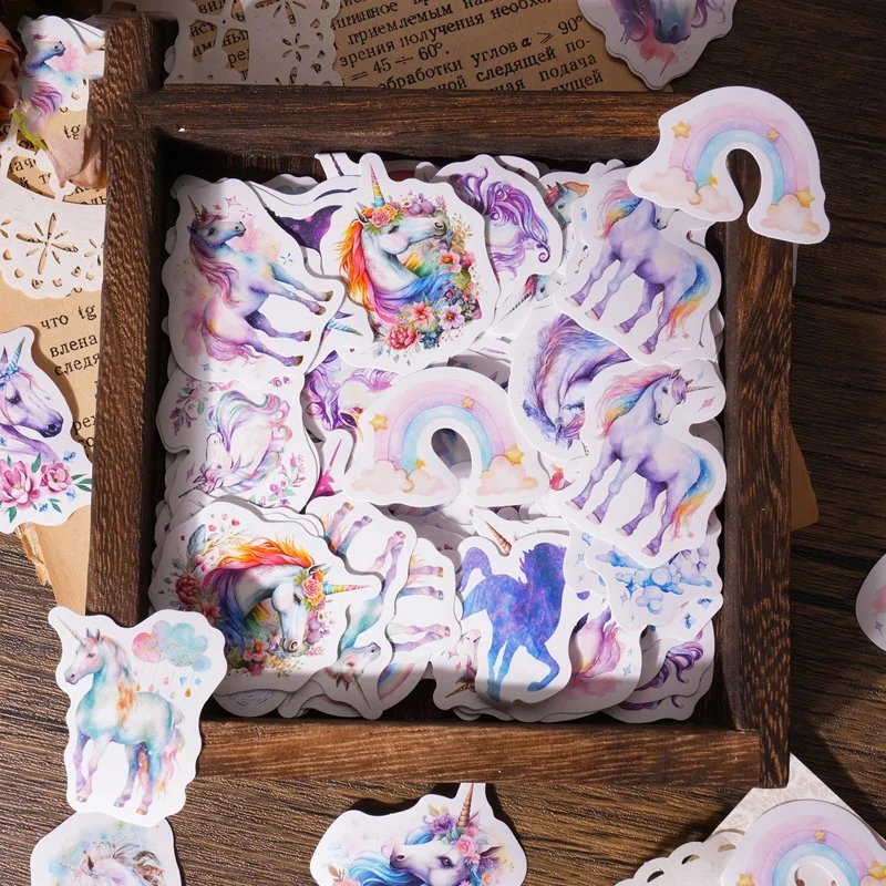 30 Box/lot Kawaii Unicorn Stickers Cute Scrapbooking DIY Diary Decorative Sealing Sticker Album Stick Label