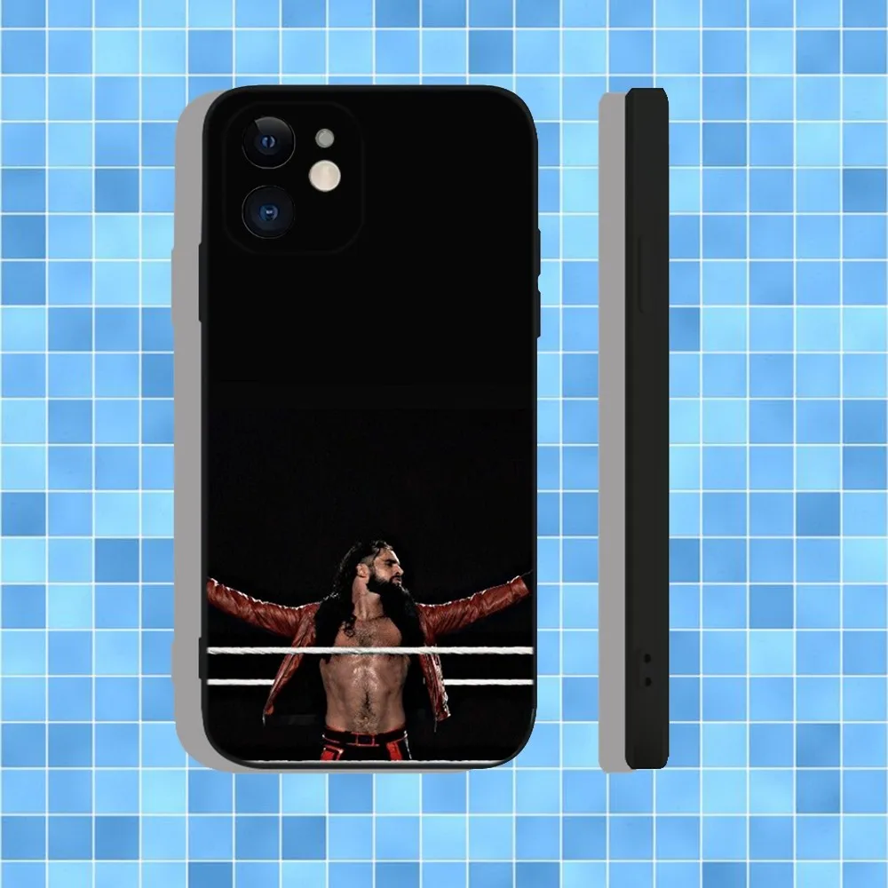 حافظة هاتف Seth Rollins WWE لهاتف iPhone 16,15,14,13,12,11,Pro,Max,Plus,X,XS,XR,SE,8,7,Mini,Soft Silicone Black Case