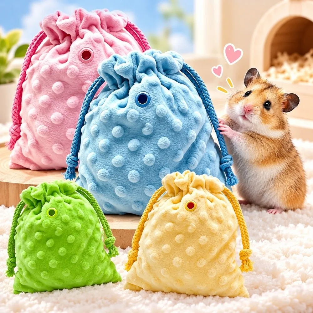 Soft Fabric Sugar Glider Carrier Pouch Drawstring Design Keep Warm Small Animal Carrier Cozy Breathable Pet Carrier Hamster