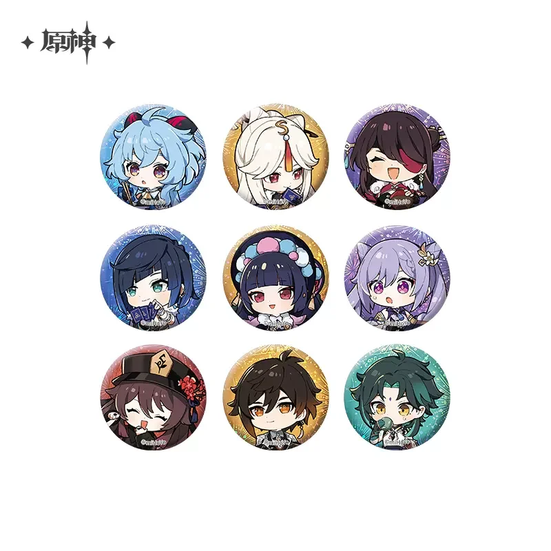 Sunsyea Genshin Impact Official Merch miHoYo Original Authentic PAZHY Series Acrylic Stand Badge Set Xiao Zhongli