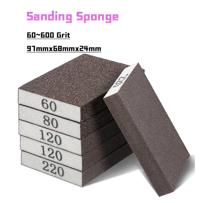 60~600 Grit Sanding Sponge Coarse Medium Fine Hand Sanding Block Sandpaper Sponge For Metal Wood-working Home Cleaning Drywall