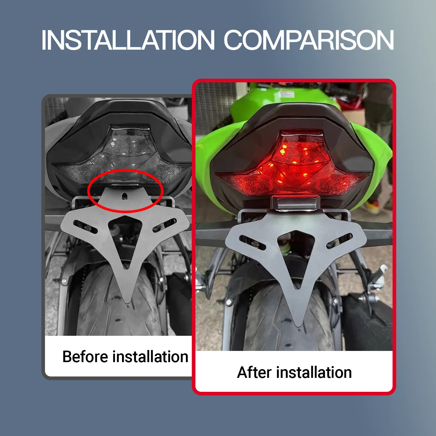 Universal EP Short Tail LED License Plate Light Motorcycle Rear Number Plate Lamp Waterproof For Honda Yamaha Kawasaki BMW
