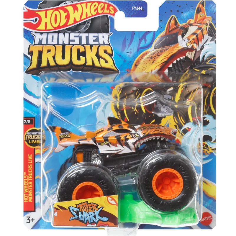 Originele Hot Wheels Auto Monster Trucks Jongens Speelgoed Voor Kinderen 1:64 Diecast Tijgerhaai Batman Ontwijk Oplader Dem Derby Cadeau