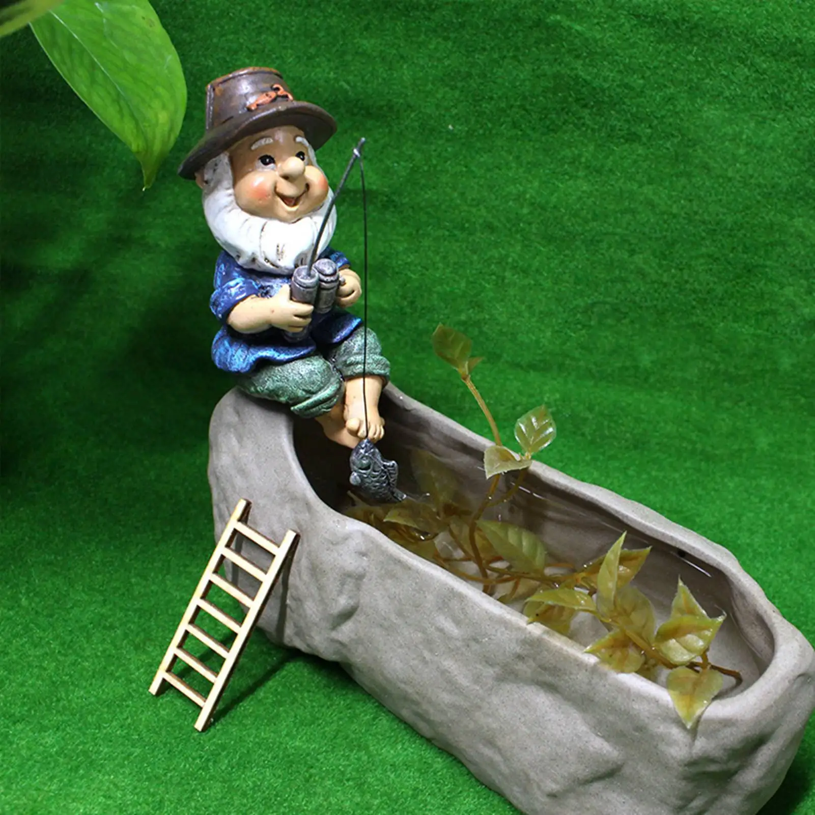 

Fishing Man Figurine Creative Resin Dwarf Fisherman Garden Ornaments Home Backyard Outdoor Pond Landscape Statue Decoration