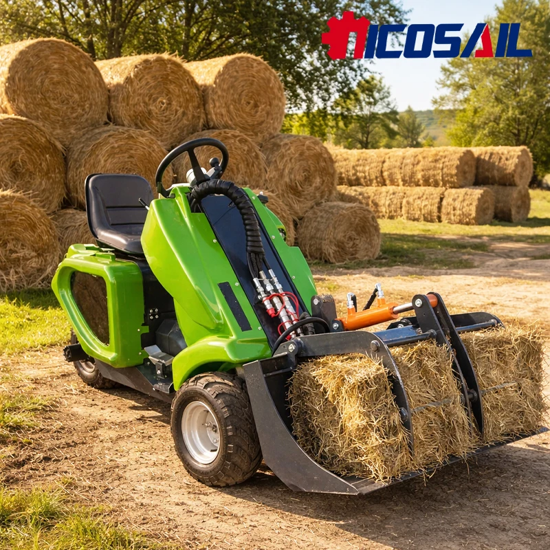

High Efficiency Mini 3 Wheel Skid Steer Loader For Farm Hay Bales Lifting And Transport with Deposit