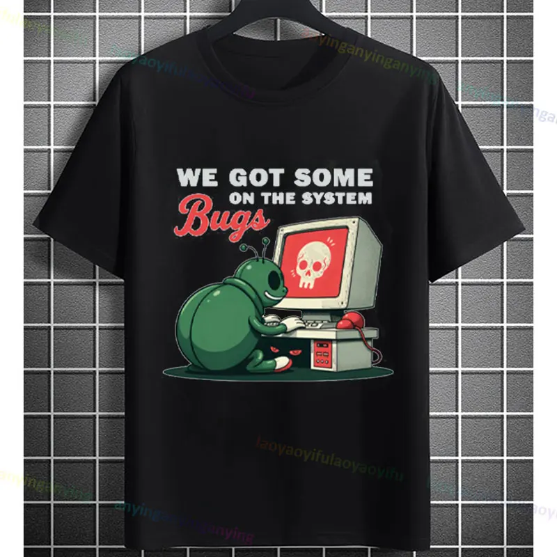 Funny Bug Code Theme Graphic T-shirt -