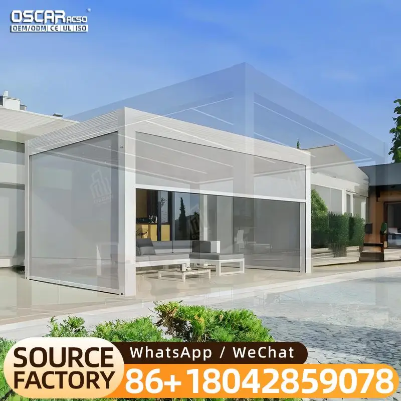 

Outdoor Waterproof Motorized Bioclimatic Aluminum Pergolas with Retractable Louvered Roof for Garden Patio Backyard pergola