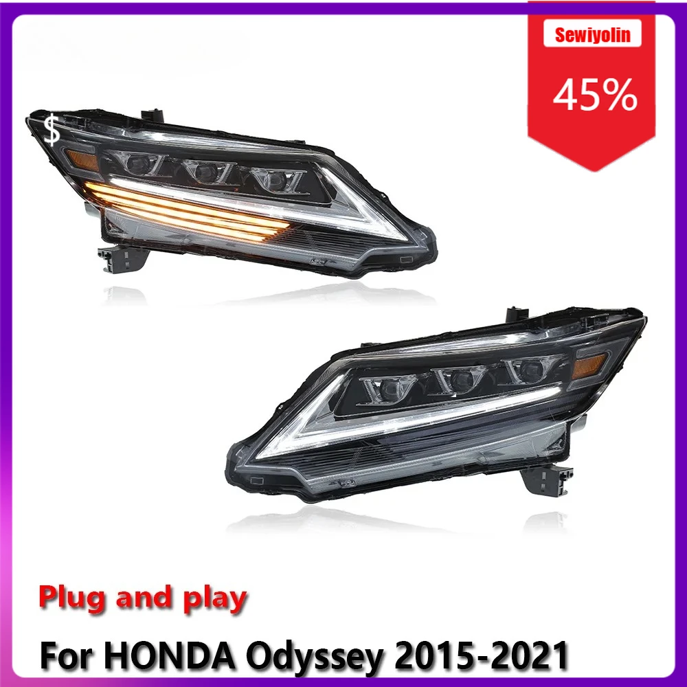 

Sewiyolin Car LED Lamp Headlight Assemblies For HONDA Odyssey 2014-2021 Fog DRL Brake Turn Signal Lamp