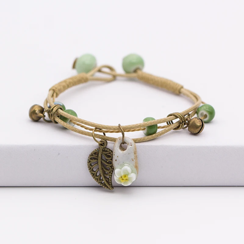 Women\'s Ceramic hand made DIY Bracelets Artware Retro bracelet for woman girl gift Fashion Jewelery wholesale #1251