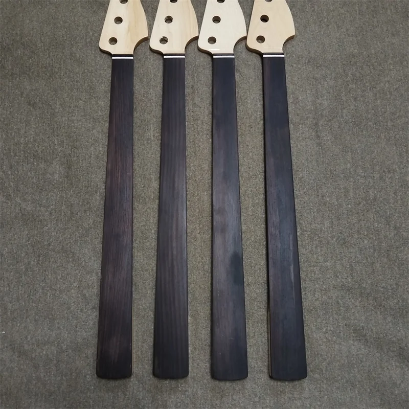 20 Frets Fretless Maple Bass Guitar Neck Glossy Paint Finished Rosewood Fingerboard Electric Instrument Part for Bass Building