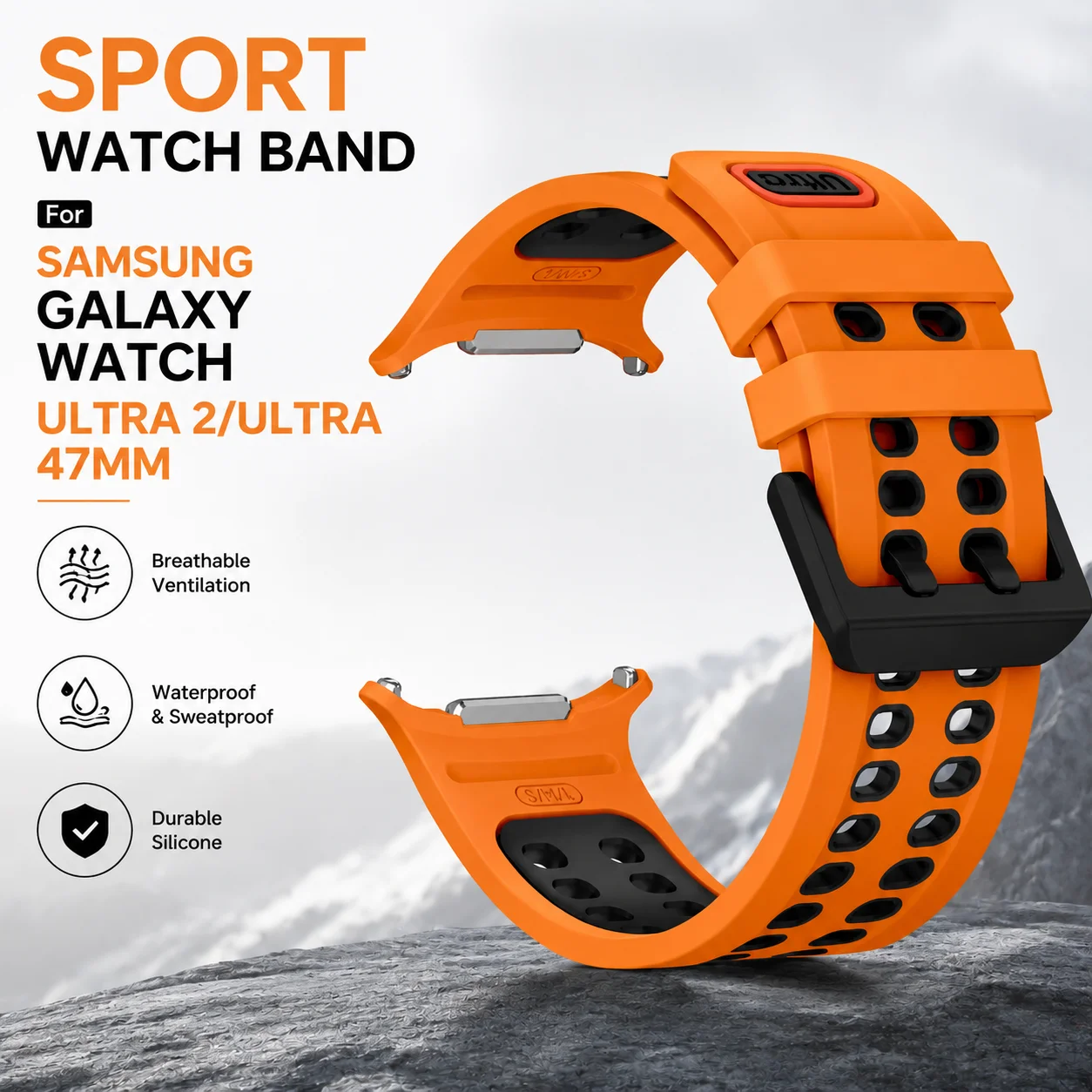 Two-color Silicone Strap For Samsung Galaxy Watch Ultra 2 Strap 47mm Sport Replacement Bracelet correa Galaxy Watch 2026 Ultra