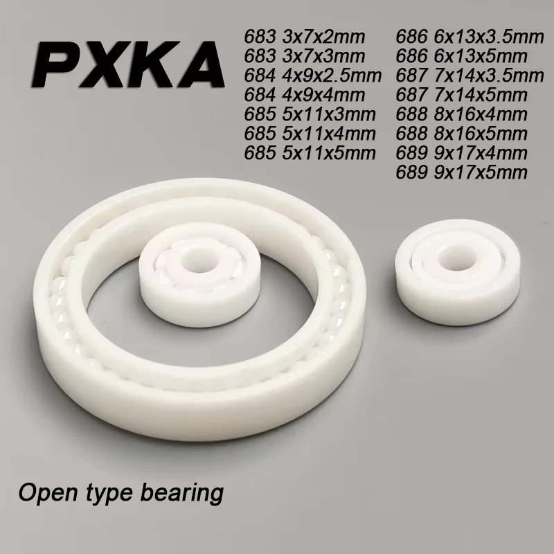 1pcs 3x7x3 4x9x4 5x11x5 6x13x5mm 683 684 685 686 bearing corrosion-resistant small bearing 687 688 689 Zirconia ceramic bearing