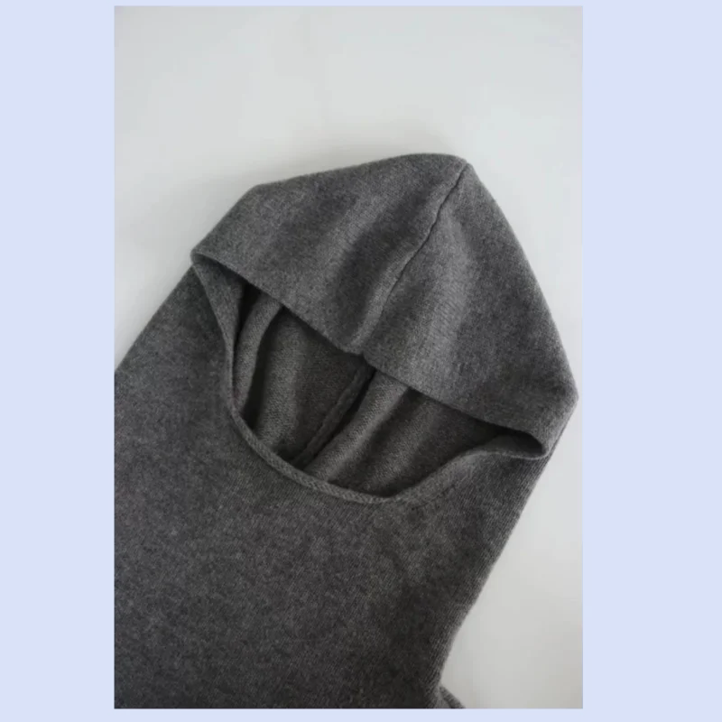 TT 패셔너블한 하이넥 후드 100% 선별된 면 울 니트 레이어드 베스트