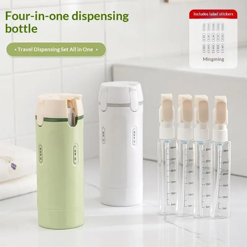 4 In 1 Travel Dispenser Portable Travel Bottles Leak Proof Leakproof Toiletry Container For Perfume Shampoo Conditioner Lotion