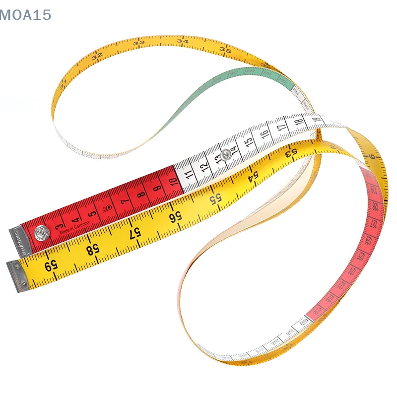 Fita métrica de alfaiate com botão de 60 polegadas, ferramentas de costura, fita plana, 150cm, ferramenta de medição corporal