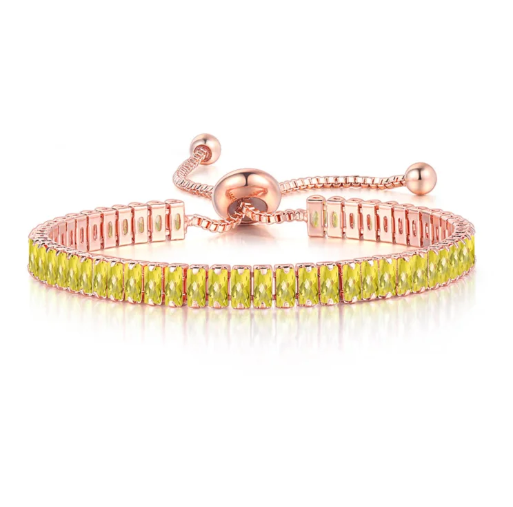 Iced Out Crystal Tennis Armbanden Voor Vrouwen Mannen Zwarte Rechthoek Zirconia Verstelbare Ketting Hiphop Sieraden Groothandel DZH051