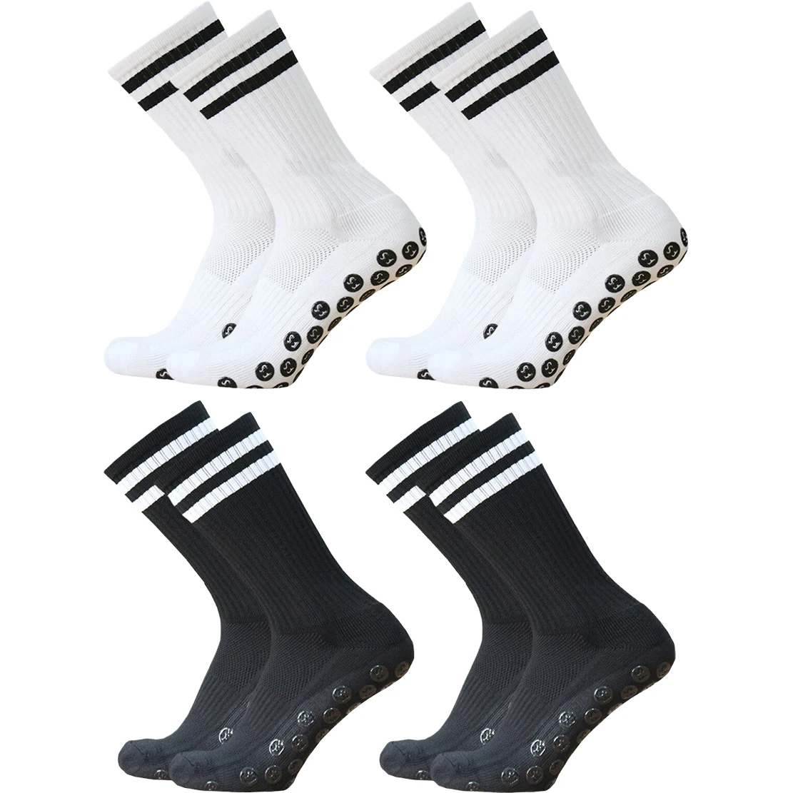 4Pair Men Women Non-Slip Grip Socks Football Basketball Baseball Rugby Soccer Cycling Running Hiking Athletic