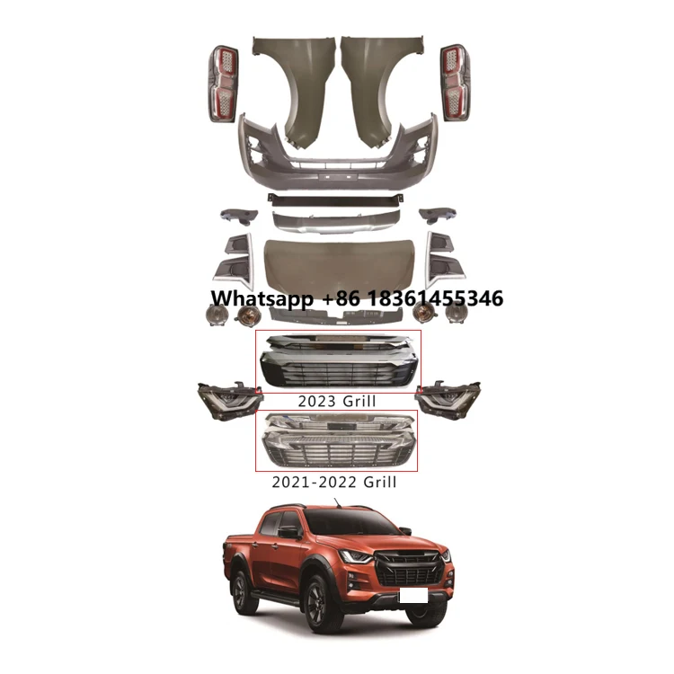 

For Isuzu Dmax Body Kit Factory Sale 2012-2018 D-max Upgrade Kits Car Bumper Bodykit Fender Hood LED Headlight Body Kits