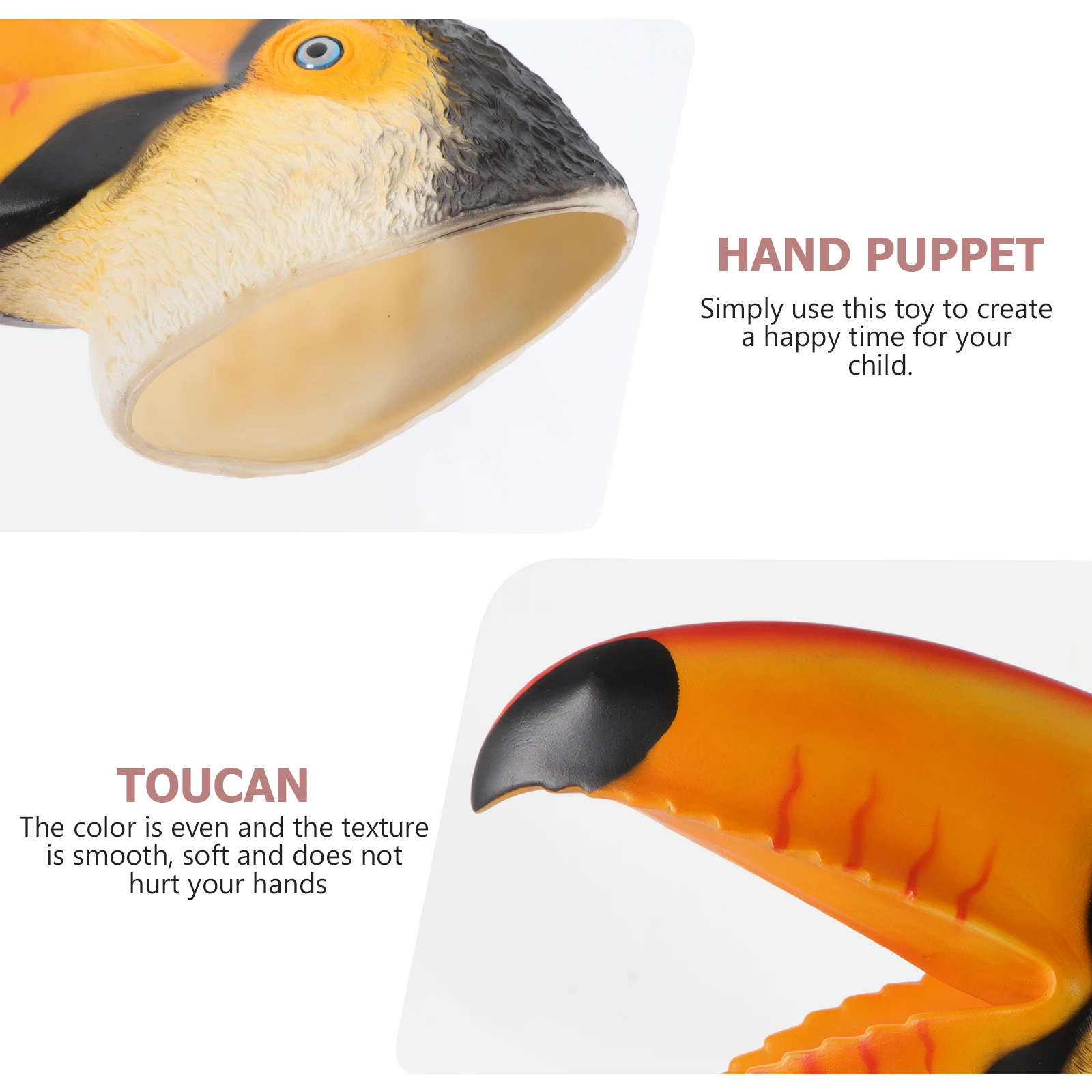 

Toucan Hand Puppet Interactive Kid Puppets Toy Animal Toys Kids for Glove Manual Show