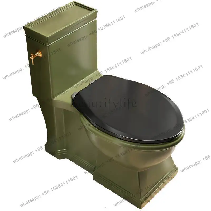 French retro creative grass green toilet solid wood cover green toilet water saving