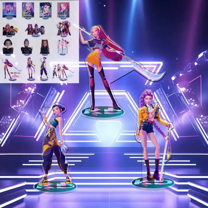 Kpop شيطان هون الاكريليك حامل سطح المكتب ديكور الوقوف زخرفة شخصيات كرتونية الحرفية هنتركس الفتيات مجموعة الأفلام الأجهزة الطرفية #1