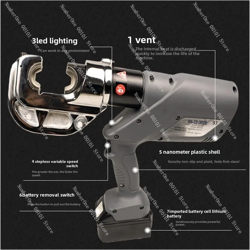 EZ-400 Alicate hidráulico recarregável Alicate de friso elétrico 300 Connect H-wire clamping dois em um alicate de friso