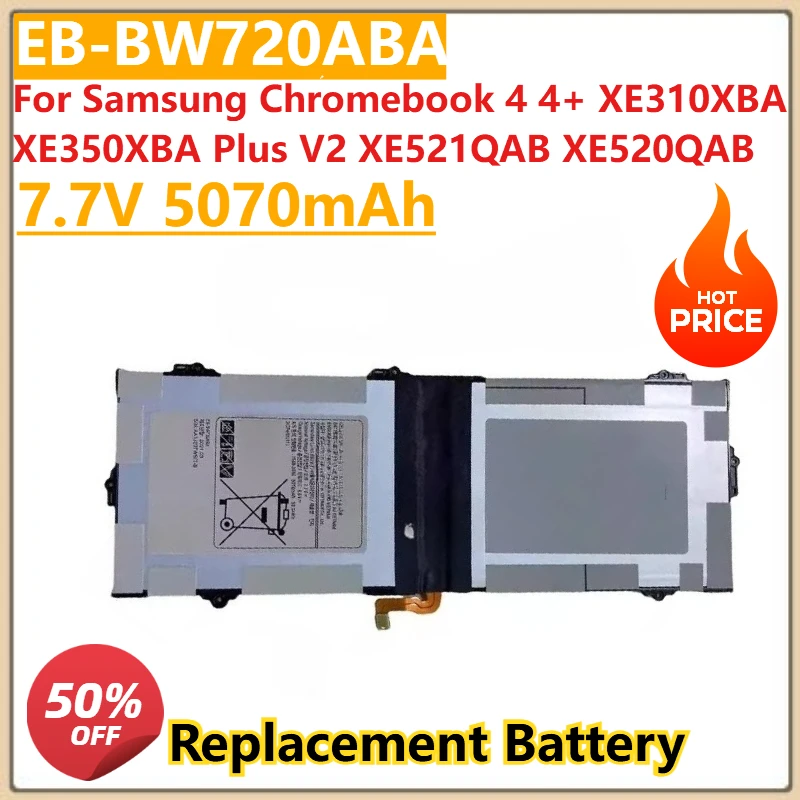 

New 7.7V 5070mAh Battery EB-BW720ABA For Samsung Chromebook 4 4+ XE310XBA XE350XBA Chromebook Plus V2 XE521QAB XE520QAB