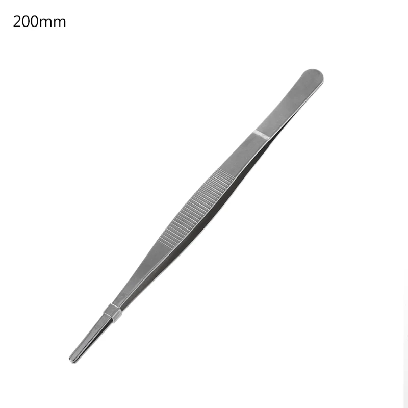 A2UD Pinças dentadas Churrasco Aço Inoxidável Longo Pinças Retas Home Medical