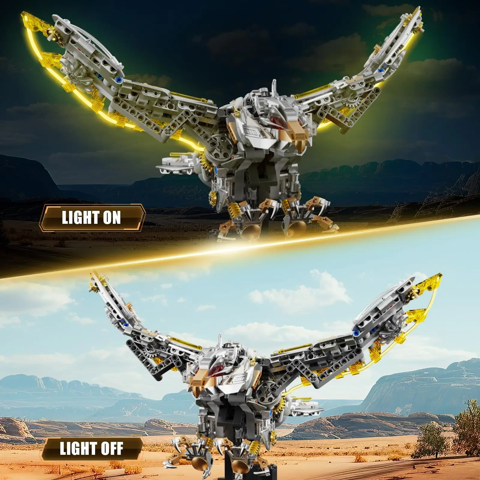 13084 Mechanische Eagle Model 1168 stks Bouwstenen Bricks Set MOC Cyberpunk Eagle met Verlichting Speelgoed voor Kinderen Geschenken