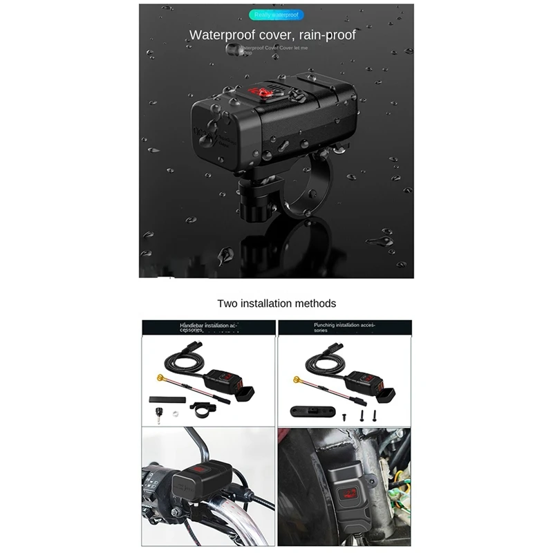 QC3.0 presa per moto impermeabile Dual USB caricatore a ricarica rapida Display digitale voltmetro accessori per moto