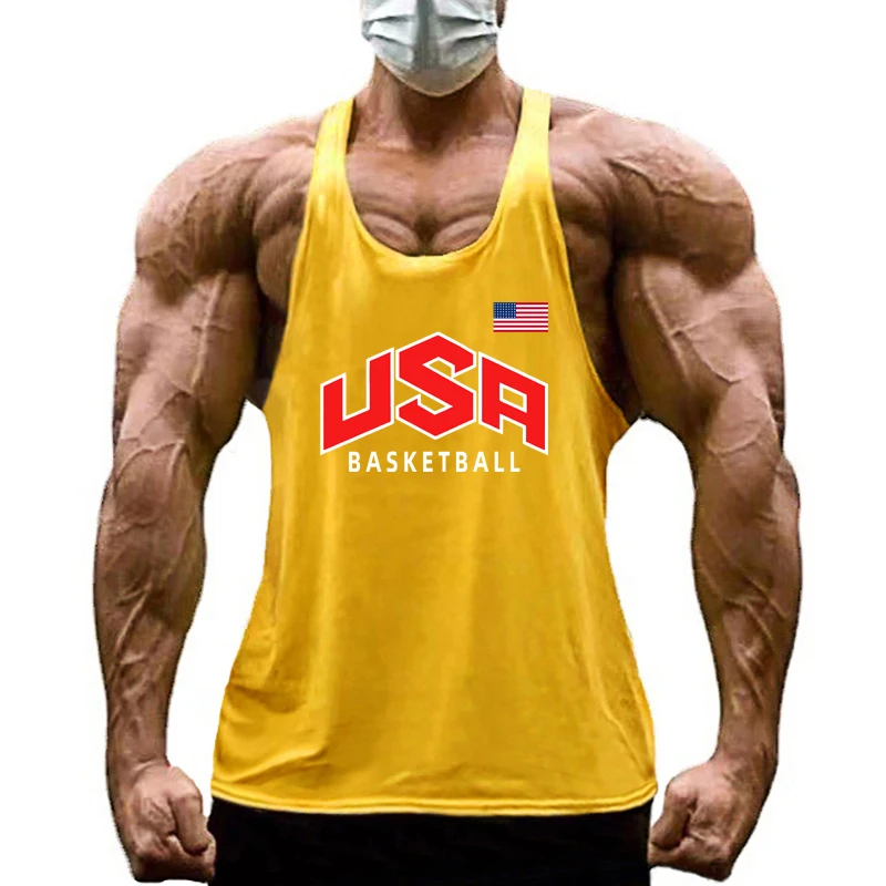 Herren-Basketball-Trainingskleidung, Bodybuilding, Workout, Tanktops, Baumwolle, atmungsaktiv, Sport-T-Shirt, Fitnessstudio, Fitness, Laufen, Unterhemden