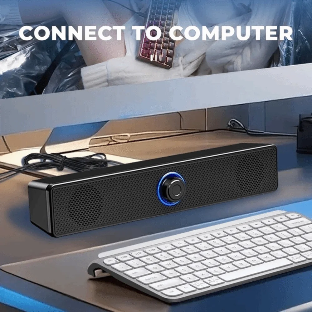

Music Sound Box Bass Sound USB Speaker Wired Mini Audio Speakers Long Black Stereo Music Surround Notebook