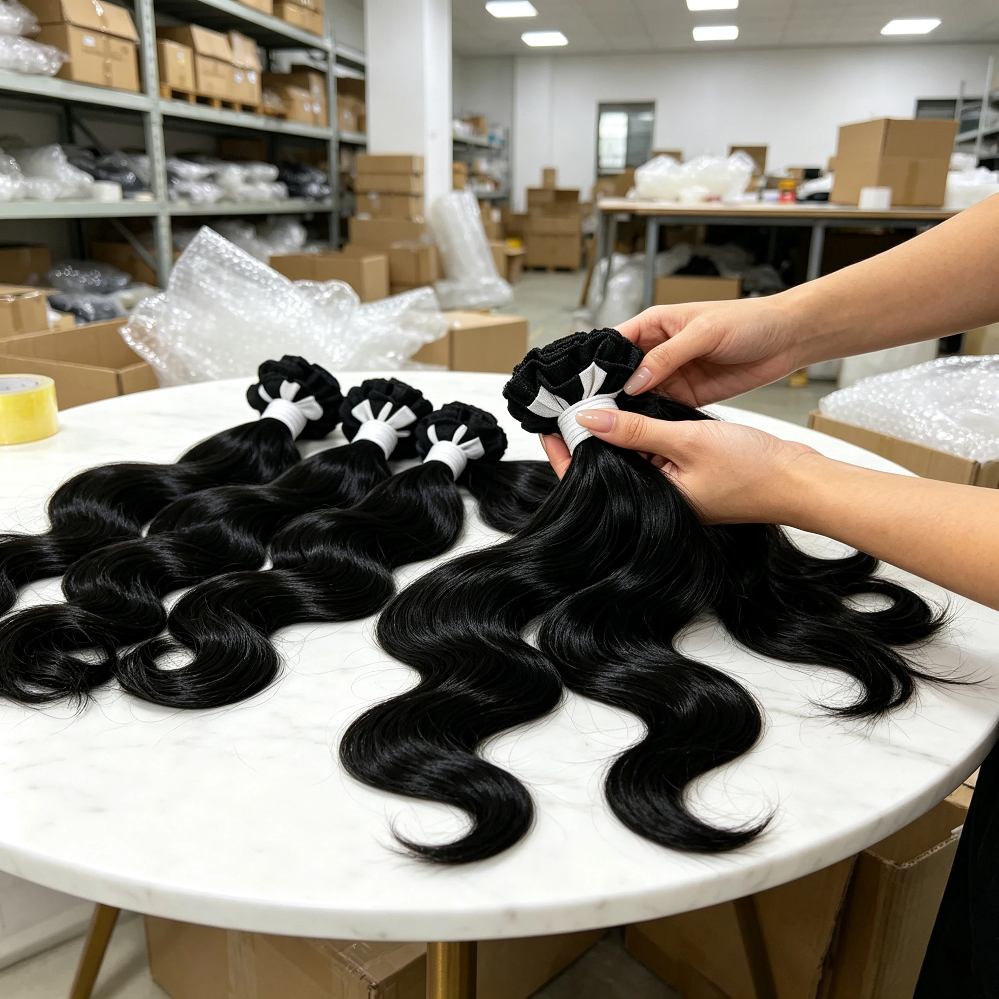 Image of Body Wave Echthaar-Bündel, brasilianisches rohes Echthaar, 1/3/4 Bündel für Frauen, dicke Bündel Echthaar für Frauen