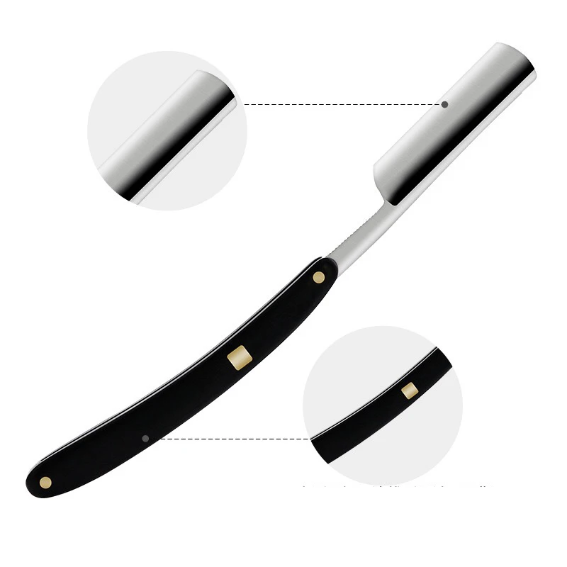 Gift Cut Throat Straight Razor Wood Professional Barber Ebony Men's Razor Folding Razor Hardened Steel Hardness Sharp Straight