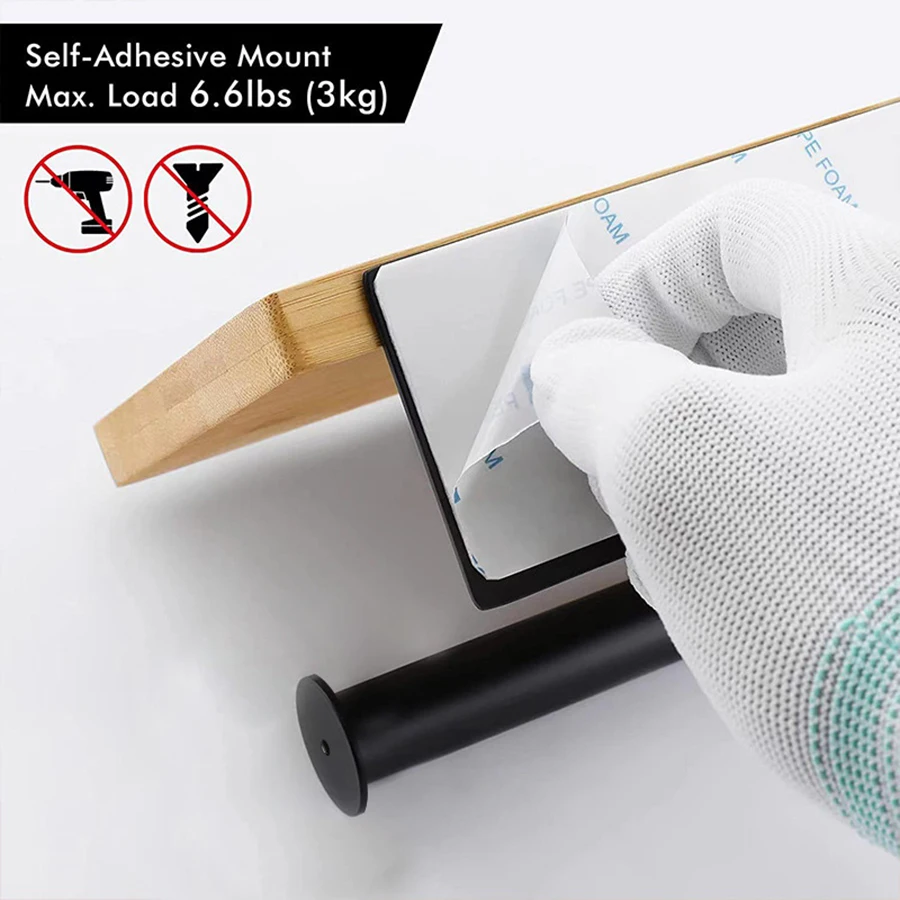Solid Wood Paper Towel Holder No Punch Bathroom Tissue Box Toilet Cell Phone Paper Roll Paper Holder view 5