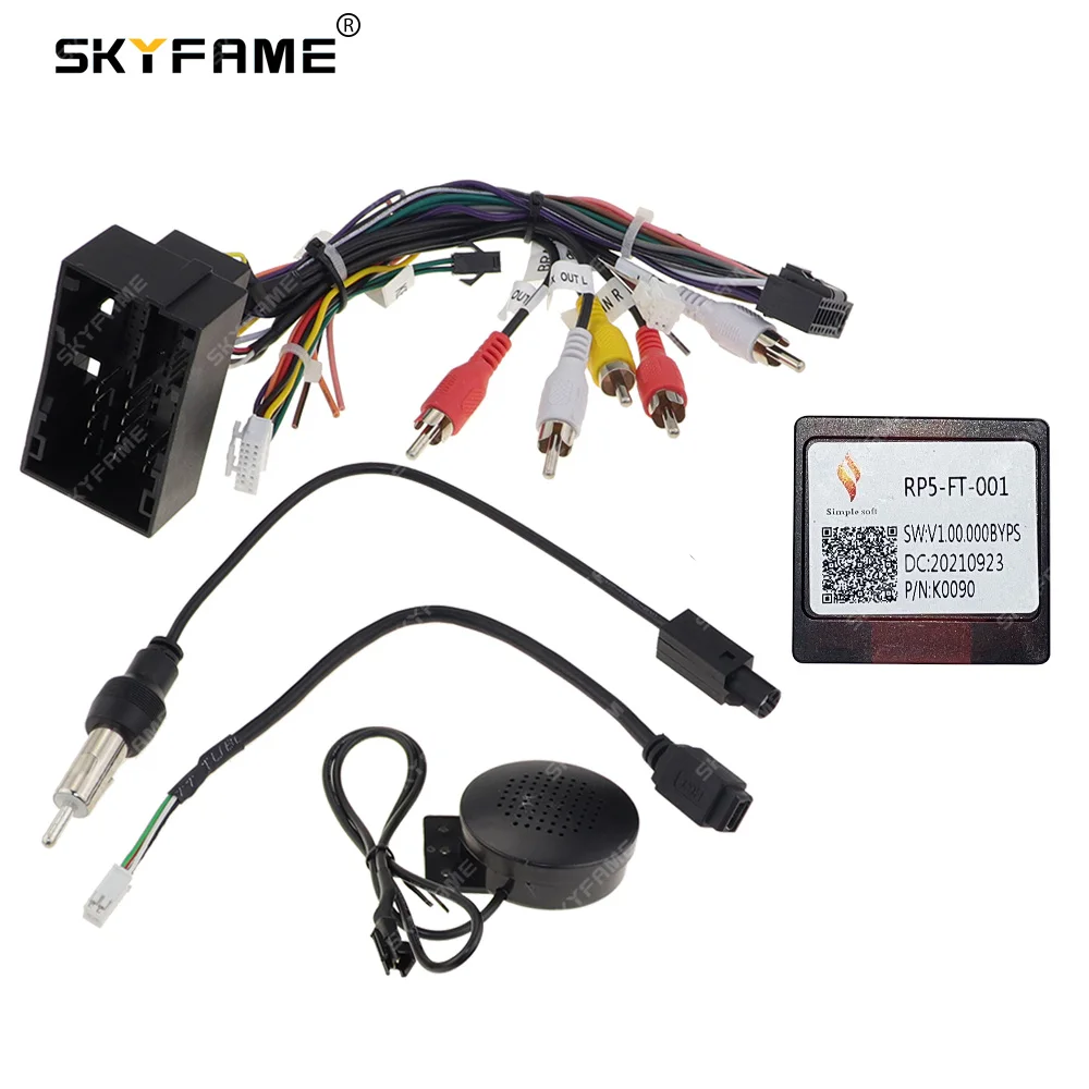 SKYFAME 16Pin Car Wire Harness Adapter Canbus Box Decoder Power Cable For Fiat Eega Linea Dobol Punto Fiorino Bravo FT-SS-02A