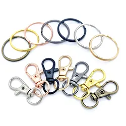 20Pcs Punk Swivel Clasps Set Lanyard Snap Hooks with Key Chain Rings Bag Belt Dog Chains Clip Hooks for DIY Necklace Supplies