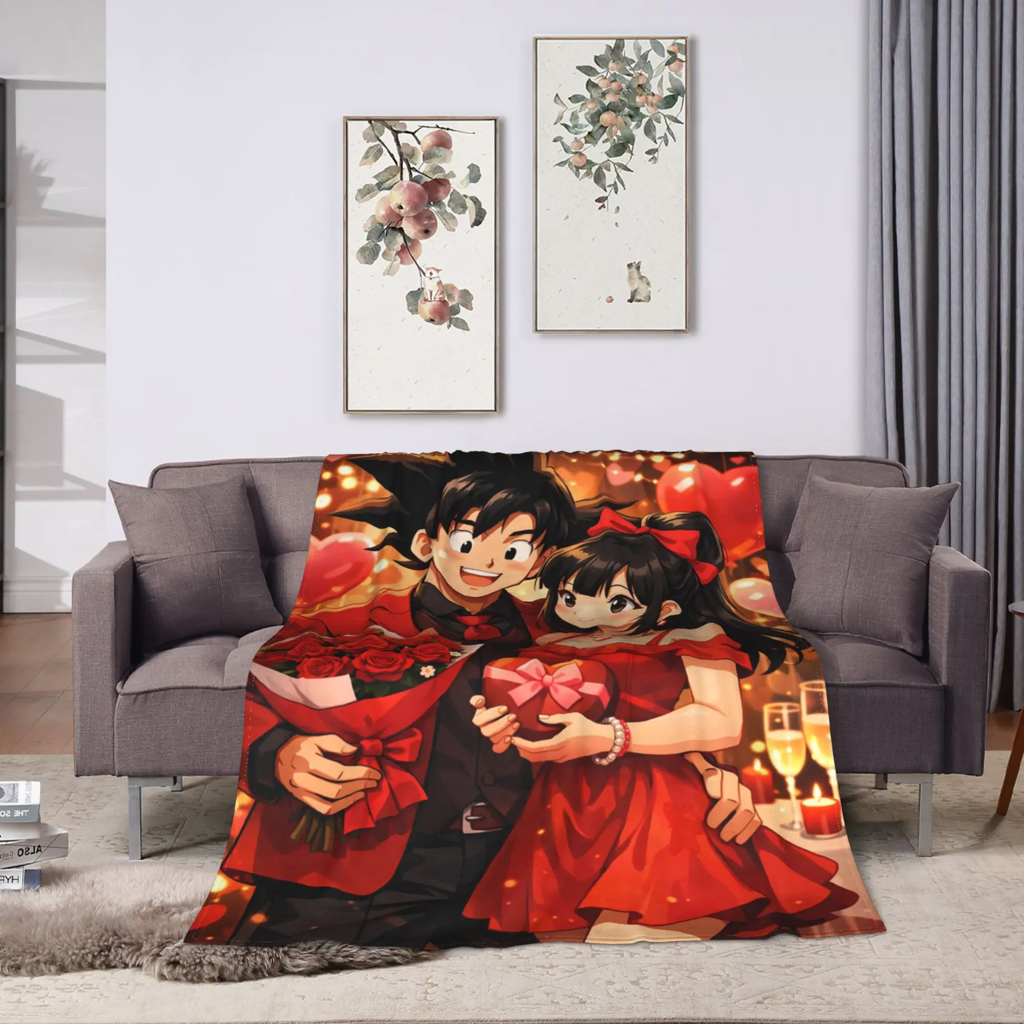 Warm Soft Blanket Camping Group Shot Dragon Ball Anime Throw Blanket  Flannel Bedspread For Living Room Funny Sofa Bed Cover