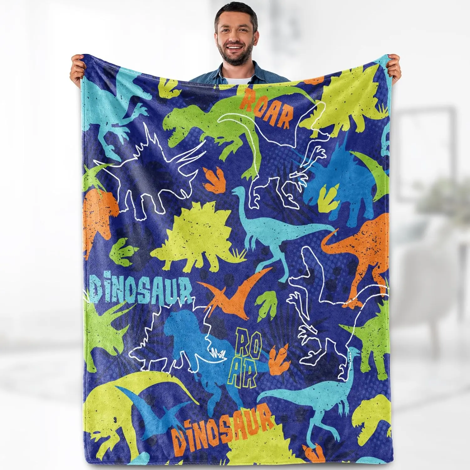 Dolphin Blanket Gifts for Kids Adults- Ocean Sea Animal Lover Throw Soft Warm Lightweight Fleece Cozy Fuzzy Blankets for Women