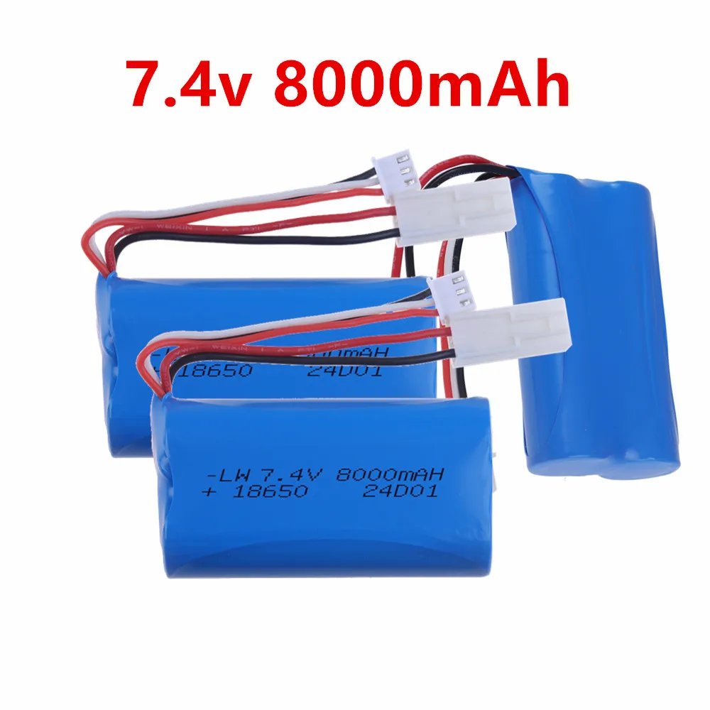 7.4V 8000mAh lithium battery accessories FT009 remote control boat speedboat model aircraft 18650