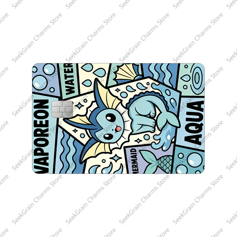 Espeon Umbreon Leafeon Series Pocket Monsters Anime Cartoon Matte Bank Debit Card Sticker Decoration Accessories Jewelry Gift - view 2